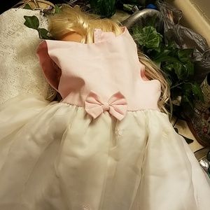 Ifficial pastel pink sheer skirt with embroidery